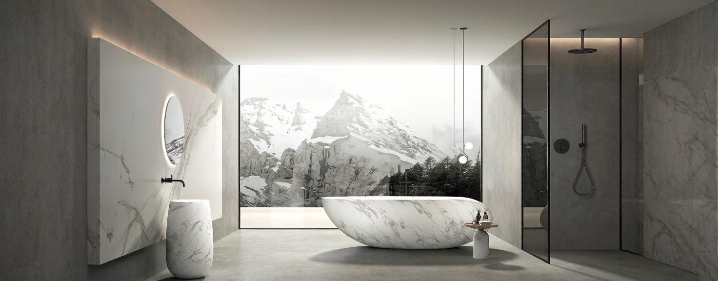 Marble stone bathtub