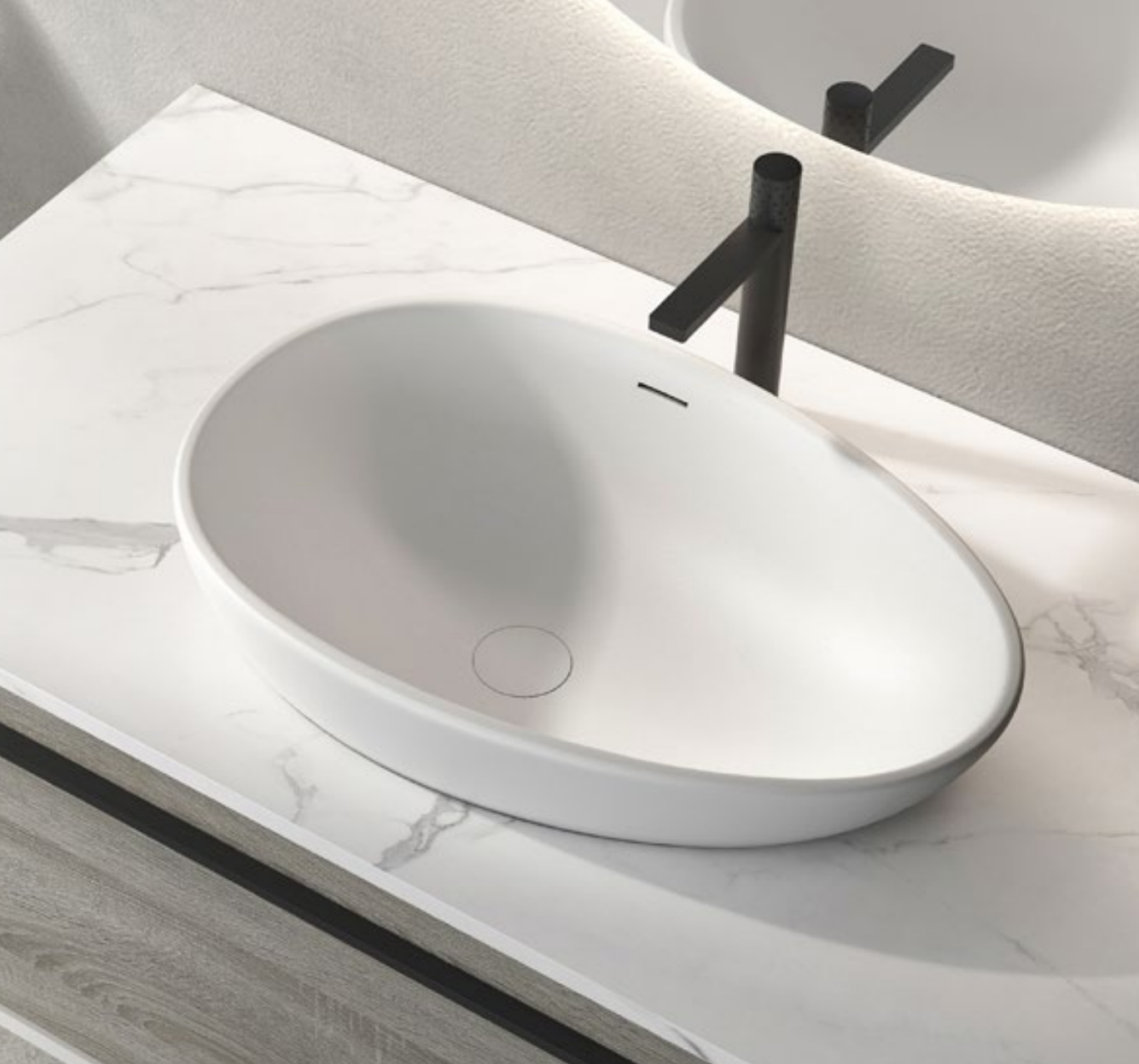 X-DPB06 Minimalist Solid Surface Vessel Sink Wholesale