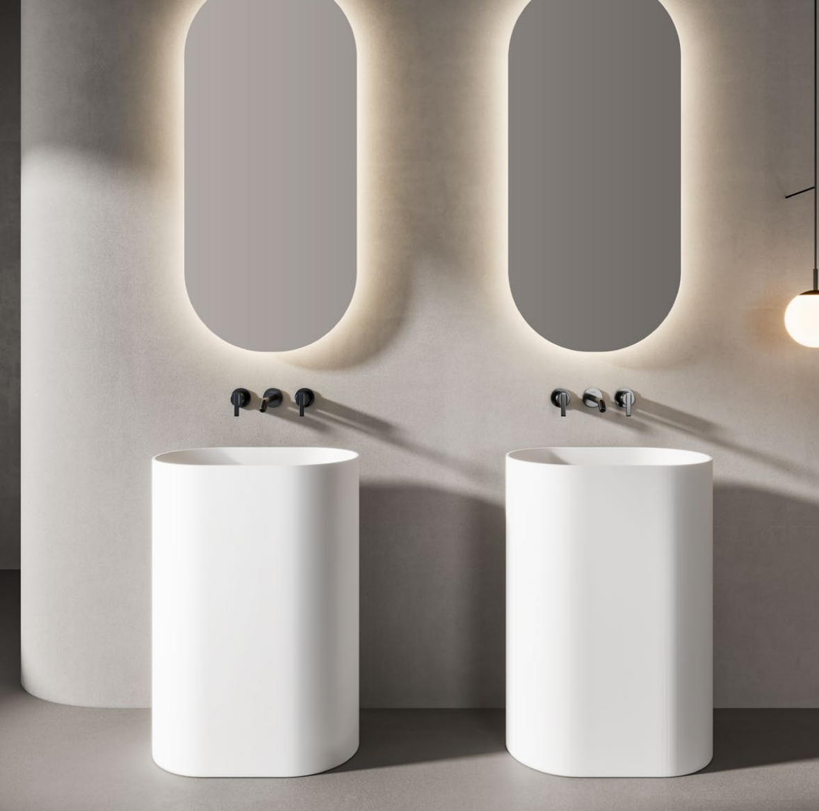 X-YZJ01 Elliptical artificial stone independent basin hotel engineering sanitary