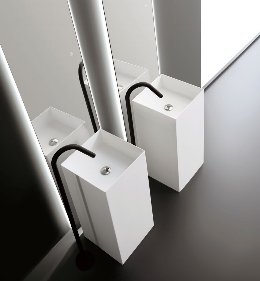 X-FZC03-400-2 Square artificial stone pillar basin,Factory supplied bathroom