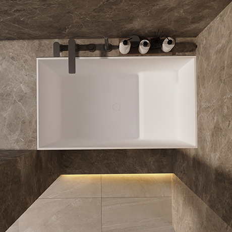 PS-8842 Square Artificial Stone Stand Alone Tub