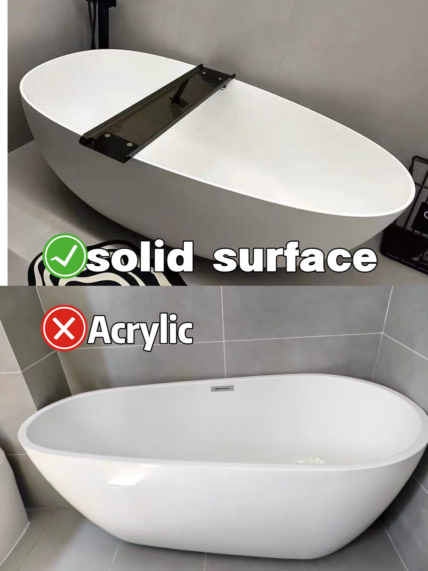 Solid Surface vs. Acrylic Bathtubs
