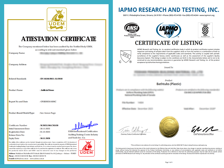 Our Solid Surface Bathtubs are CE & CUPC Certified | FLHO Bath